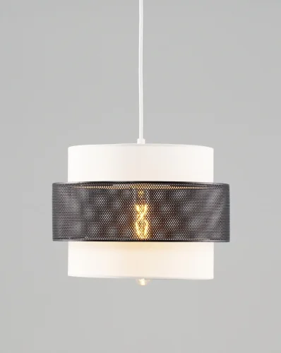 Светильник подвесной Gela V10485-1P Moderli белый чёрный 1 лампа, основание белое в стиле лофт современный  фото 3
