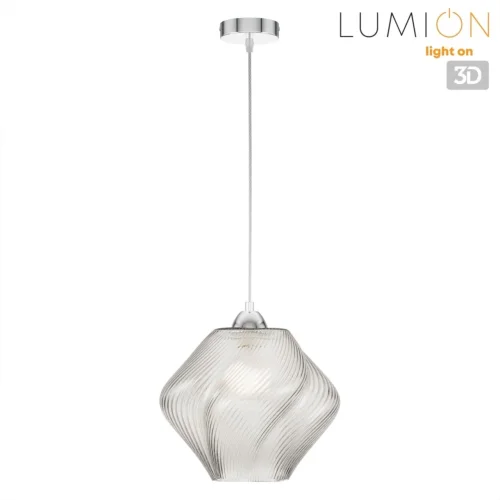 Светильник подвесной Tide 8288/1A Lumion прозрачный на 1 лампу, основание хром в стиле современный фото 3