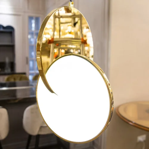 Светильник подвесной ECLIPSE PENDANT LIGHT by broom Gold 208263-26 ImperiumLoft белый 1 лампа, основание золотое в стиле современный  фото 9