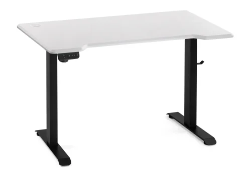 Компьютерный стол Маркос с механизмом подъема 120х75х75 белая шагрень / черный 578402 Woodville столешница белая из мдф фото 2