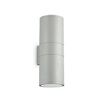 Настенный светильник GUN AP2 BIG GRIGIO Ideal Lux уличный IP44 серый 2 лампы, плафон серый в стиле современный E27