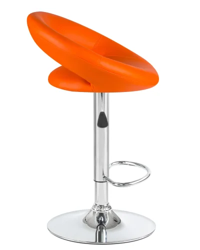 Стул барный 5001-LM MIRA,  цвет сиденья оранжевый, цвет основания хром Dobrin, оранжевый/экокожа, ножки/металл/хром, размеры - 790*1020***535*470 фото 3