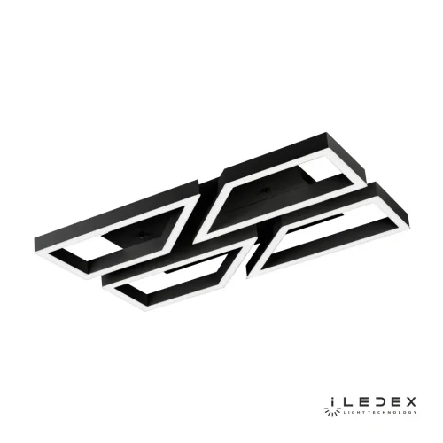 Люстра потолочная LED с пультом Stellar 8302-780x550-X-T BK iLedex чёрная на 1 лампу, основание чёрное в стиле современный хай-тек с пультом квадраты