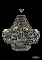 Люстра потолочная хрустальная 19101/H1/90IV G Bohemia Ivele Crystal прозрачная на 26 ламп, основание золотое в стиле классика sp