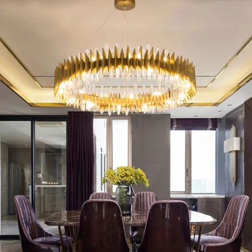 Люстра подвесная CORONA D60 109592-26 ImperiumLoft золотая на 18 ламп, основание золотое в стиле современный фото 4