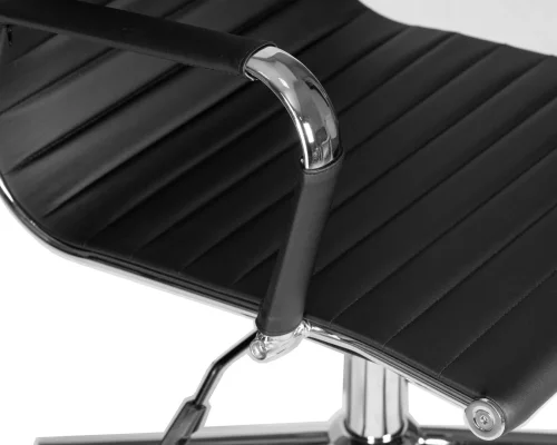Офисное кресло для руководителей  101B-LMR CLARK SIMPLE, цвет чёрный Dobrin, чёрный/экокожа, ножки/металл/хром, размеры - 1090*1150***680*680 фото 7