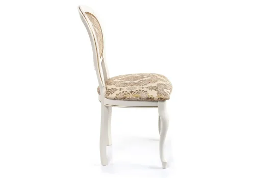 Деревянный стул Adriano молочный / патина 438315 Woodville, бежевый/ткань, ножки/массив бука/молочный, размеры - ****500*540 фото 3