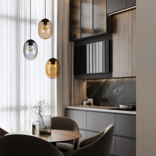 Светильник подвесной Bubble 10427 Purple LOFT IT розовый на 1 лампу, основание чёрное в стиле современный фото 3