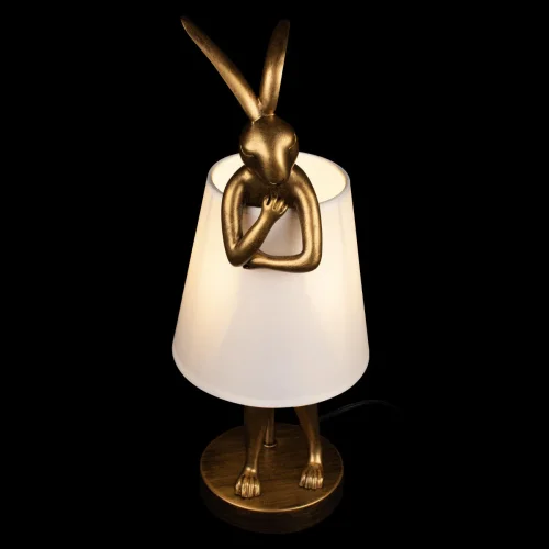 Настольная лампа Lapine 10315/A White LOFT IT белая 1 лампа, основание золотое смола в стиле современный животные фото 6