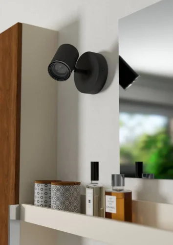 Бра Consuma 901964 Eglo чёрный на 1 лампу, основание чёрное в стиле современный для чтения фото 3