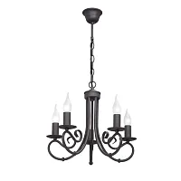 Люстра подвесная V3407/5 Vitaluce без плафона на 5 ламп, основание чёрное в стиле классический Люстра подвесная V3407/5 Vitaluce без плафона на 5 ламп, основание чёрное в стиле классический