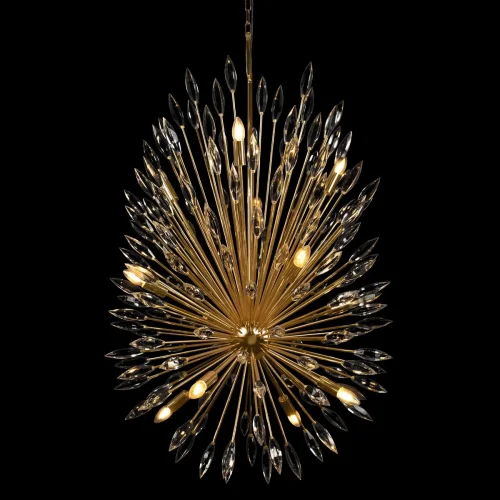 Люстра подвесная Splash 10418/12 LOFT IT прозрачная на 12 ламп, основание золотое в стиле современный капли ветви фото 8