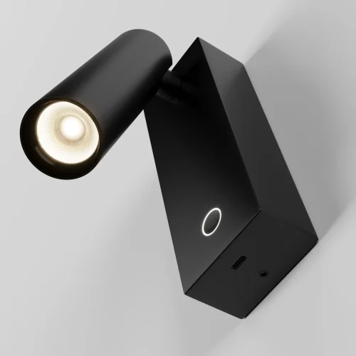 Бра с выключателем LED Twist C077WL-L3B3K Maytoni чёрный на 1 лампу, основание чёрное в стиле современный хай-тек для чтения фото 7
