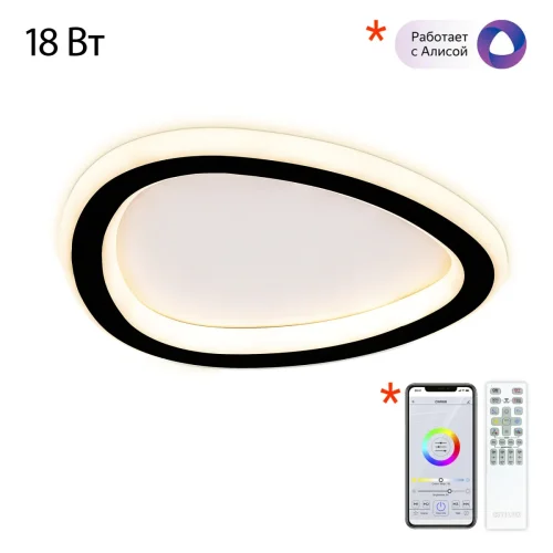 Светильник потолочный LED Trio CL215B221 Citilux белый на 1 лампу, основание чёрное в стиле современный 