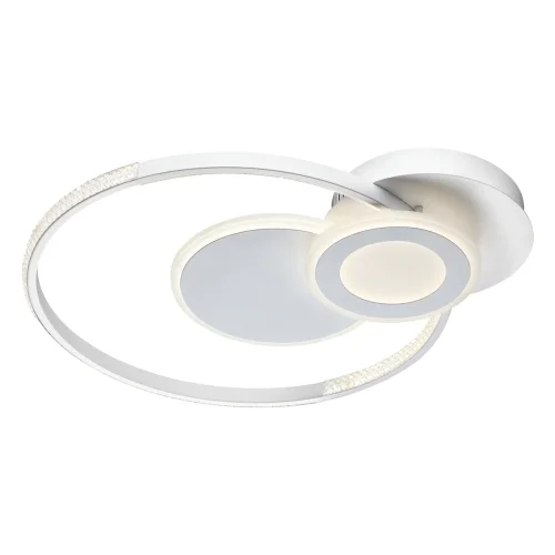 Люстра потолочная с пультом Calm 358925 Novotech белая прозрачная на 1 лампу, основание белое в стиле хай-тек современный с пультом кольца фото 3