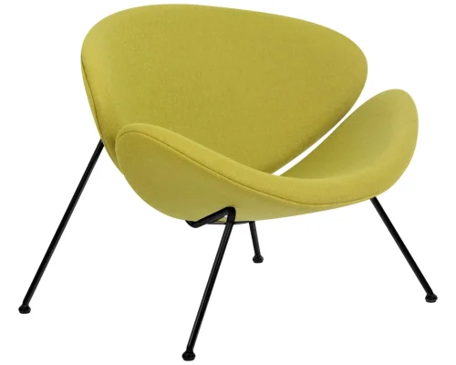 Кресло дизайнерское  72-LMO EMILY, цвет сиденья светло-зеленый (AF3), цвет основания черный Dobrin, зелёный/ткань, ножки/металл/чёрный, размеры - ****810*780 фото 3