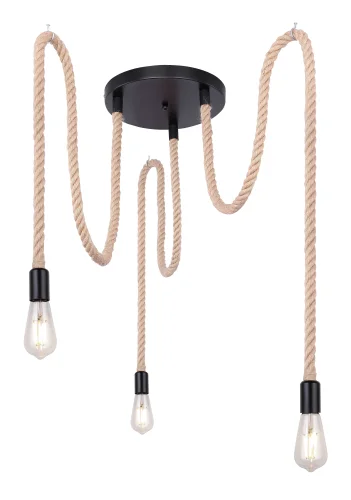Светильник подвесной лофт Ulleu 69029-3H1 Globo без плафона 3 лампы, основание коричневое чёрное в стиле лофт spider паук