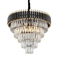 Люстра подвесная Corleone OML-69803-15 Omnilux прозрачная на 15 ламп, основание чёрное в стиле классический 