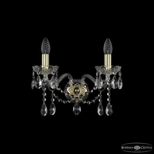 Бра 1413B/2/165 G Bohemia Ivele Crystal без плафона на 2 лампы, основание золотое в стиле классический sp