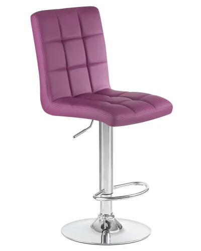 Стул барный 5009-LM KRUGER,  цвет сиденья фиолетовый, цвет основания хром Dobrin, фиолетовый/экокожа, ножки/металл/хром, размеры - 1000*1220***410*560 фото 2