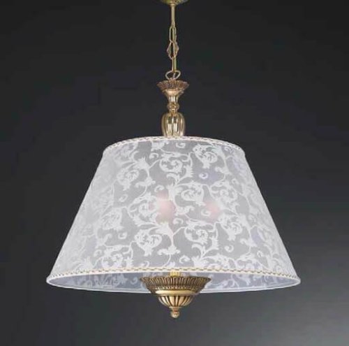 Люстра подвесная  L 8370/60 Reccagni Angelo белая на 5 ламп, основание золотое в стиле классический 