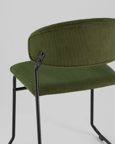 Стул обеденный Loftys, зеленый УТ000039716 Stool Group, зелёный/текстиль, ножки/металл/чёрный, размеры - *800***535*575 фото 6