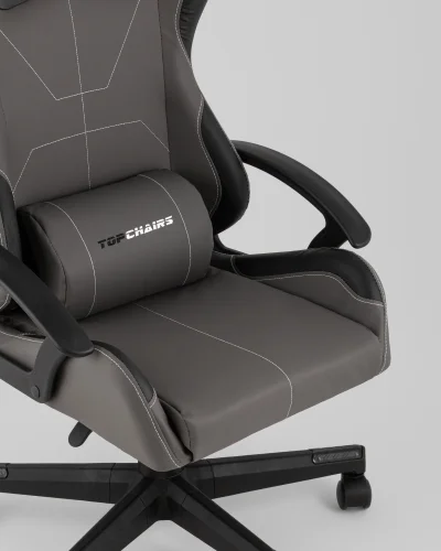 Кресло спортивное TopChairs Wyvern, серо-черный УТ000039485 Stool Group, серый/экокожа, ножки/полимер/чёрный, размеры - 1110*1210**** фото 2