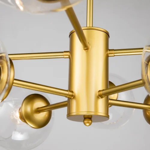 Люстра на штанге Recens 2625-8P Favourite прозрачная на 8 ламп, основание золотое в стиле современный шар фото 5