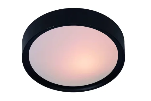 Светильник потолочный LEX 08109/02/30 Lucide белый 2 лампы, основание чёрное в стиле современный тарелка