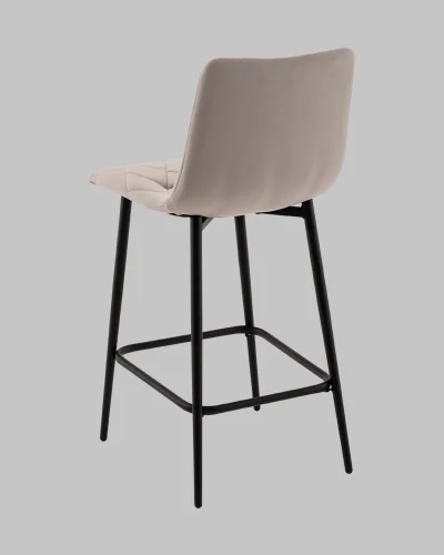 Стул полубарный Одди Diamond велюр светло-серый УТ000040898 Stool Group, серый/велюр, ножки/металл/чёрный, размеры - ***** фото 5