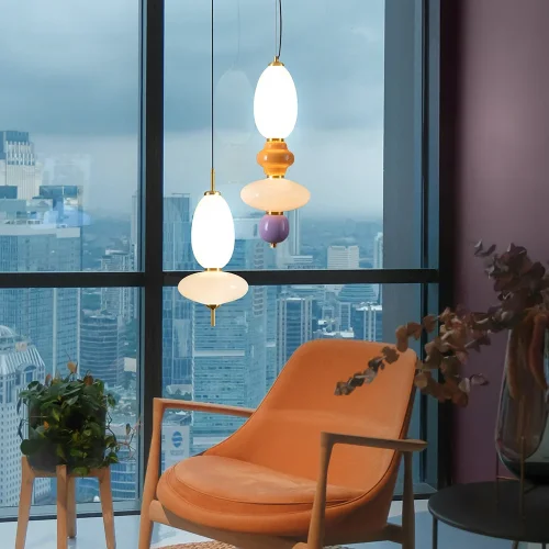 Светильник подвесной LED Solare FR5594PL-L11B Freya белый на 1 лампу, основание чёрное в стиле современный фото 2