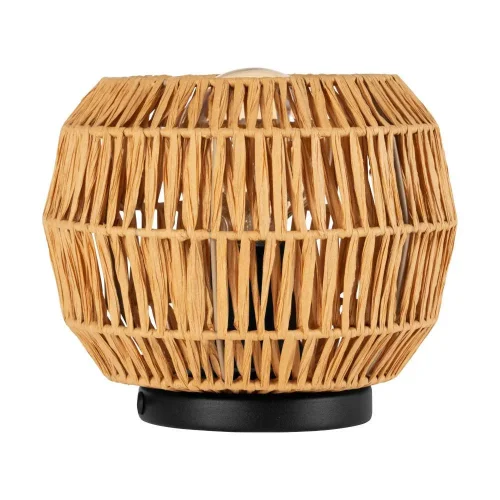 Настольная лампа Sheldon 44145 Eglo коричневая бежевая на 1 лампу, основание чёрное металл в стиле современный кантри фото 3