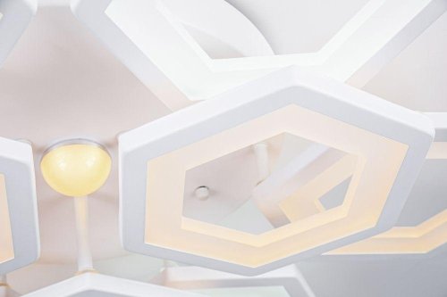 Люстра потолочная LED с пультом 10236/9LED Escada белая на 1 лампа, основание белое в стиле хай-тек с пультом фото 2