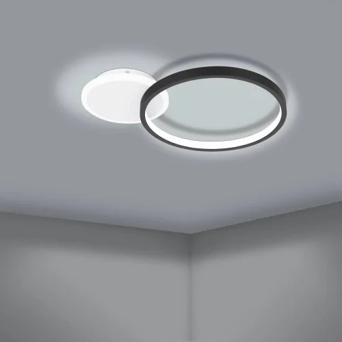Светильник потолочный LED Gafares 900421 Eglo чёрный 1 лампа, основание белое в стиле минимализм современный кольца фото 3