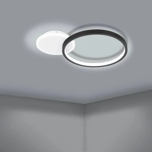 Светильник потолочный LED Gafares 900421 Eglo чёрный на 1 лампу, основание белое в стиле современный минимализм кольца фото 3