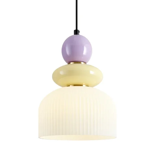 Светильник подвесной Alzare FR5595PL-01B Freya разноцветный белый на 1 лампу, основание чёрное в стиле современный мемфис фото 4 Светильник подвесной Alzare FR5595PL-01B Freya разноцветный белый на 1 лампу, основание чёрное в стиле современный мемфис фото 4