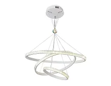 Люстра подвесная LED с пультом FA6157 Ambrella light белая на 1 лампа, основание белое в стиле модерн хай-тек с пультом кольца