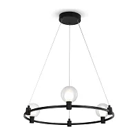Светильник подвесной Urban FR4005PL-03B1 Freya прозрачный 3 лампы, основание чёрное в стиле современный лофт шар