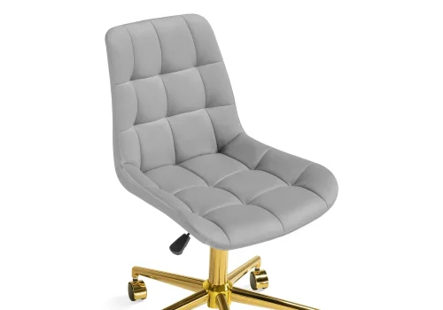 Компьютерное кресло Честер светло-серый (california 900)/ золото 533182 Woodville, серый/велюр, ножки/металл/золотой, размеры - *920***490*600 фото 6