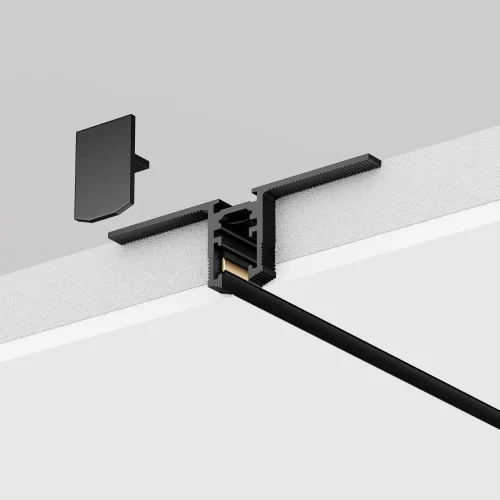 Шинопровод встраиваемый под ГКЛ 9,5 мм 1 м Magnetic track system Levity TRX184-121B Maytoni чёрный в стиле современный хай-тек для светильников серии Magnetic track system Levity встраиваемый шинопровод levity магнитная фото 6