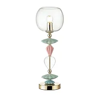Настольная лампа Bizet 4855/1T Odeon Light прозрачная 1 лампа, основание золотое металл керамика в стиле кантри прованс классический 