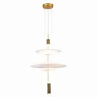 Светильник подвесной LED Isola SL6101.213.01 ST-Luce белый 1 лампа, основание золотое в стиле минимализм современный 