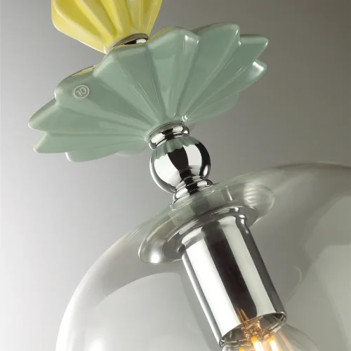 Бра Bizet 4893/1WB Odeon Light прозрачный на 1 лампа, основание хром в стиле классический  фото 3