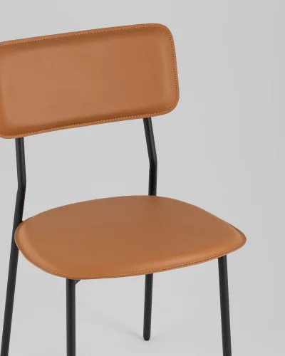 Стул обеденный Mikkie, коричневый УТ000039228 Stool Group, коричневый/экокожа, ножки/металл/чёрный, размеры - ***** фото 7