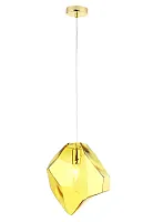 Светильник подвесной NUESTRO SP1 GOLD/AMBER Crystal Lux янтарный 1 лампа, основание золотое в стиле современный выдувное
