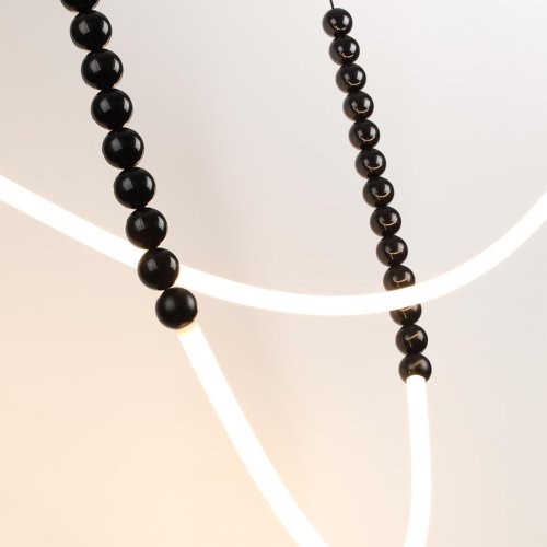 Светильник подвесной LED Monella 7149/24CL Odeon Light чёрный на 2 лампы, основание чёрное в стиле современный классический линейный бусы фото 5