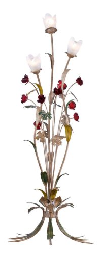 Торшер Fiori di rose F1760.3 Lucia Tucci белый на 3 лампы, основание золотое разноцветное в стиле прованс флористика Торшер Fiori di rose F1760.3 Lucia Tucci белый на 3 лампы, основание золотое разноцветное в стиле прованс флористика