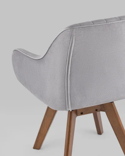 Стул обеденный вращающийся MANS NEW, серый (набор 2шт) УТ000038905 Stool Group, серый/текстиль, ножки/массив гевеи/, размеры - ***** фото 6