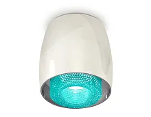 Светильник накладной Techno spot XS1143011 Ambrella light голубой серебряный 1 лампа, основание серебряное в стиле современный хай-тек круглый