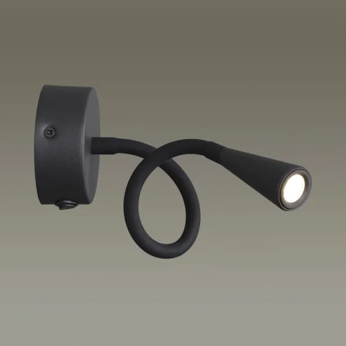 Бра LED Odds 4254/3WL Odeon Light чёрный на 1 лампа, основание чёрное в стиле хай-тек гибкая ножка